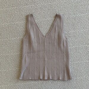 Lush Taupe Ribbed V-Neck Knit Camisole